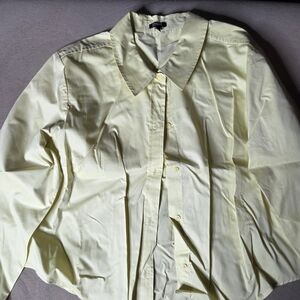 Express Pale Yellow Button-Up Blouse